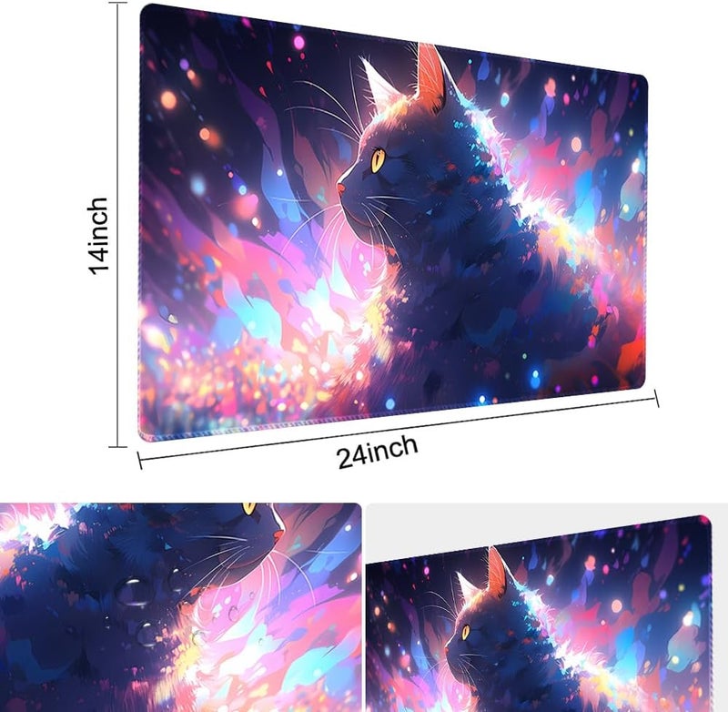 SIXTORE Store Board Game 14x24in MTG Playmat Compatible for OCG CCG RPG TCG Playmats (Colorful Cat 1) - Image 3